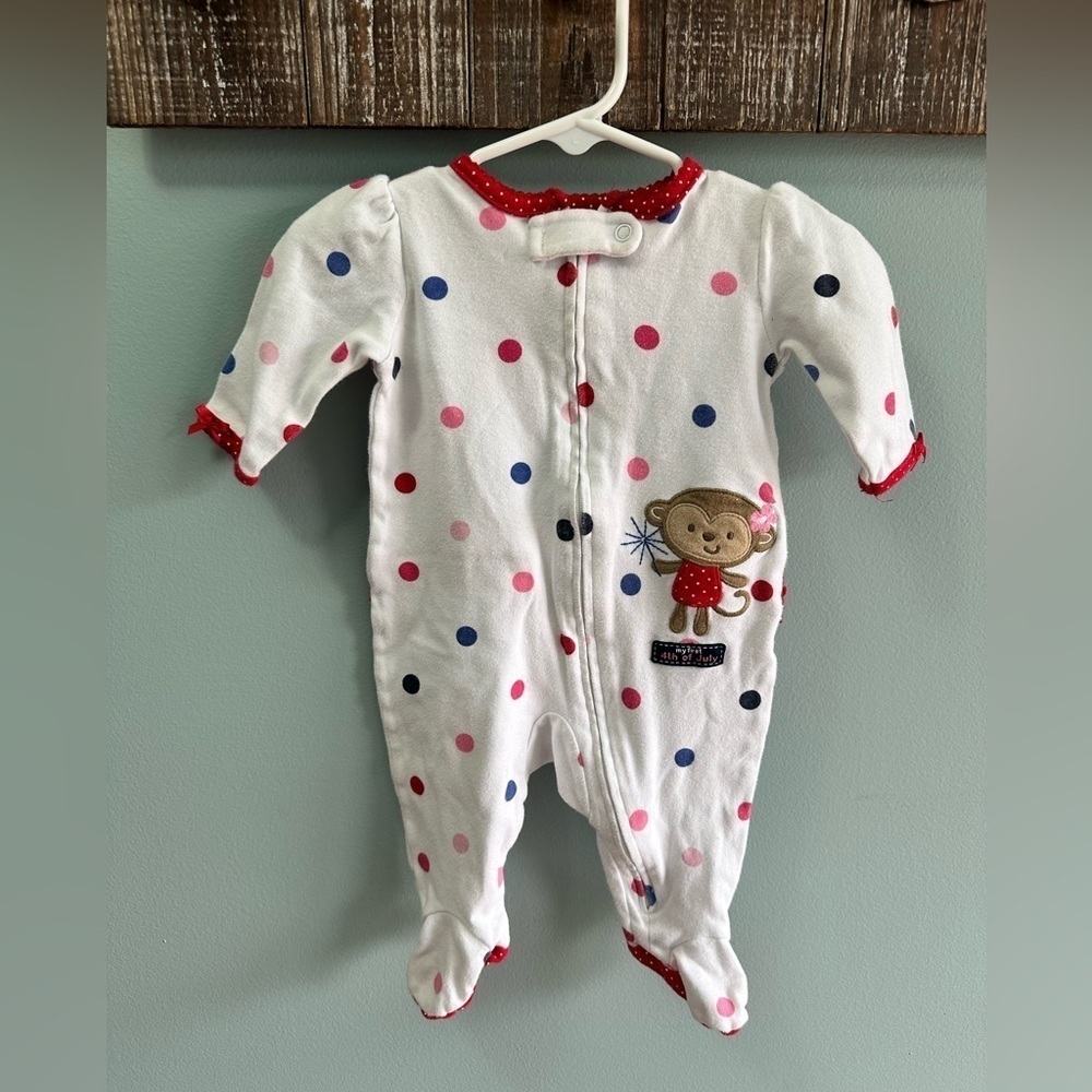4th of July Footed Sleeper zip up carter’s little child of mine